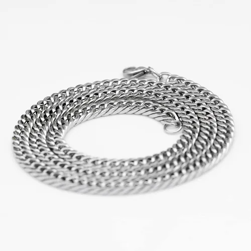Vista 5 de Cadena de eslabones cubanos para hombre, acero inoxidable para hombre, cadena de plata para mujer, joyería hip hop, collar de cuerda cubana, collar