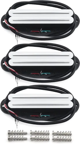 Vista 6 de FLEOR Pastilla de guitarra Humbucker de doble riel caliente con tamaño de bobina simple (12-13K), negra