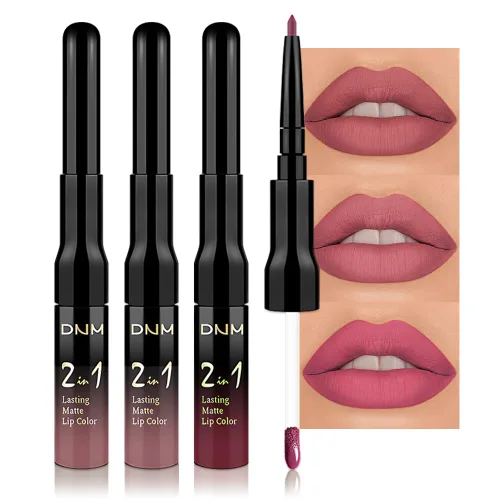 Vista 45 de evpct Juego de 3 lápices labiales líquidos y delineadores de labios para mujeres, 24 horas de larga duración, 24 horas, lápiz labial mate de larga