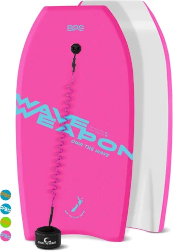 Vista 9 de Bodyboard 'Wave Weapon' para Todas las Condiciones de Olas - Ligera con Núcleo EPS Fondo Liso HDPE Bodyboards para Playa con Correa de Muñeca