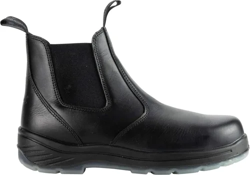 Vista 2 de Thorogood Botas sin cordones de 6 pulgadas para hombres y mujeres, de piel suave con liberación rápida, suela antideslizante y parte inferior