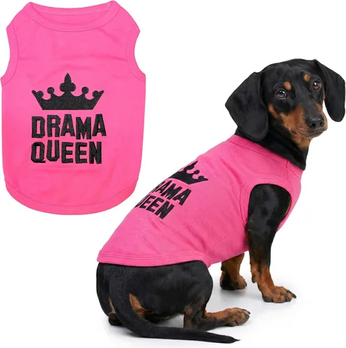 Vista 16 de Parisian Pet Camiseta para perro – Bordado 'All Bark No Bite ' 100% algodón, ropa para perros – Chaleco sin mangas para mascotas – Camisas lavables