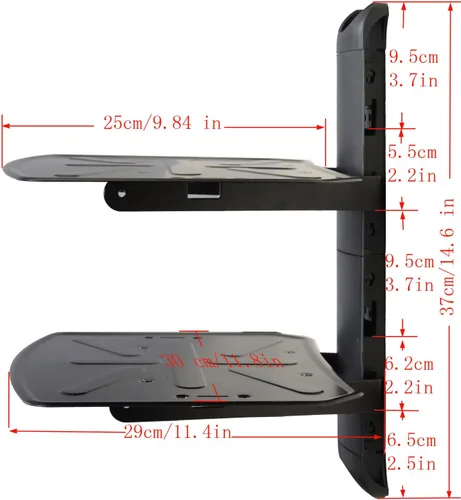 Vista 3 de VideoSecu Soporte de montaje en pared de estante de 2 componentes para DVD/DVR/VCR/caja de cable DDS Box CH4