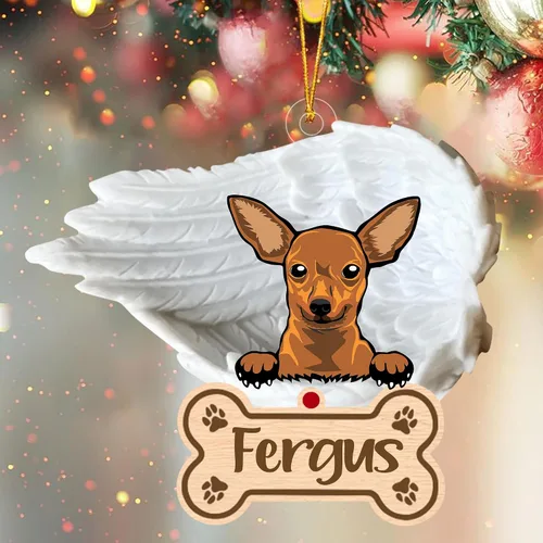 Vista 105 de Adorno de perro afgano de 1 ángel, adorno acrílico 2D personalizado conmemorativo para perros, regalo por pérdida de mascotas, regalo