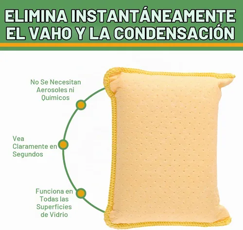 Vista 2 de Evelots Rebeco limpiador de parabrisas de automóvil, paquete de 2, esponja antiempañador de vidrio de ventana, color amarillo
