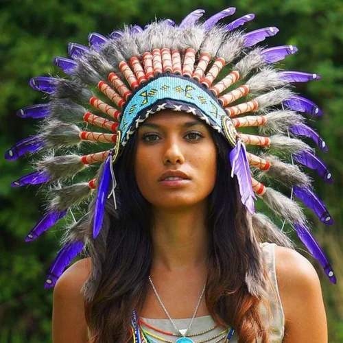 Vista 23 de Novum Crafts Tocado de plumas Inspirado en indios nativos americanos Elige