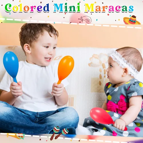 Vista 4 de 6 Pcs 4 Inch Mini Maracas Shakers for Kids, Colorful Plastic Rhythm Instruments, Classroom Music Supplies, Party Favors, Preschool Musical Toys