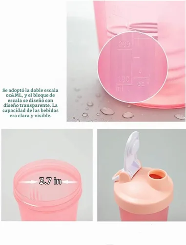 Vista 2 de Licuadora con parte superior de bucle clásico y bola de batidor de acero inoxidable, perfecta para batidos de proteínas y preentrenamiento