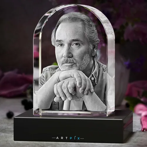 Vista 6 de ArtPix 3D Piedra sepulcral de fotos de cristal, regalos conmemorativos personalizados para la pérdida de mamá, papá, mujeres, hombres, esposa