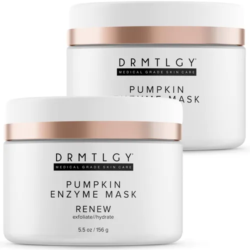 Vista 12 de DRMTLGY Máscara facial de enzima de calabaza con cuentas de jojoba. Máscara facial exfoliante suave de calabaza para opacidad, tono de piel