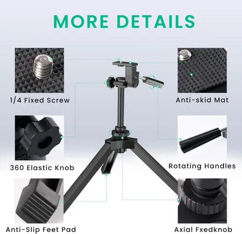Vista 2 de Gosky Alcance ajustable resistente del trípode de la sobremesa binoculares telescopio cámaras DSLR otro dispositivo