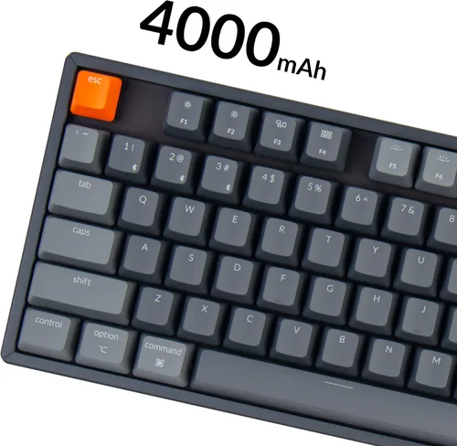 Vista 6 de Keychron Teclado mecánico inalámbrico Bluetooth K8 Tenkeyless Layout RGB intercambiable en caliente con interruptor rojo óptico Gateron, multitarea