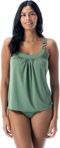Vista 3 de Coco Reef Tankini con aros de tamaño sujetador ultra ajustado Microluxury A-Line Swimsuit Top