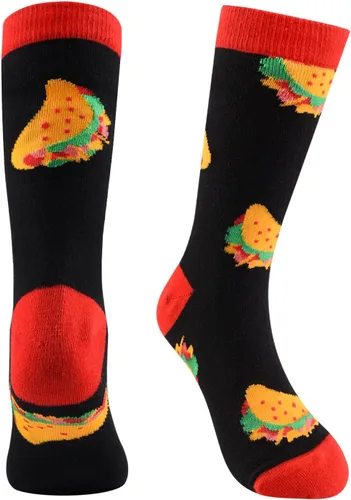 Vista 5 de ALANGDUO Calcetines altos novedosos para niños y niñas, paquete de 4 divertidos calcetines de algodón locos para niños, calcetines casuales