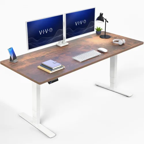 Vista 41 de VIVO - Escritorio eléctrico de pie de 71 x 30 pulgadas con marco de bambú real, ajuste de pantalla táctil, soporte de marco de 176 lb, serie 2E