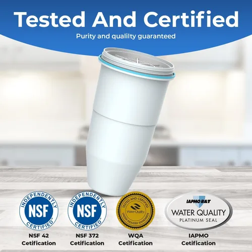 Vista 2 de Pureline Filtro de agua para jarra de 5 etapas, filtros de repuesto para jarra y filtros dispensadores, certificado NSF/ANSI para reducir TDS