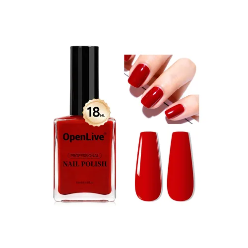 Vista 9 de OpenLive Esmalte de uñas negro de 0.6 fl oz, gran volumen, secado rápido, secado rápido y de larga duración, arte de uñas de color para bricolaje