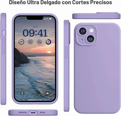 Vista 6 de CellEver Funda de silicona resistente para iPhone 14 [protección de cámara] [revestimiento antiaceite] protección militar contra caídas