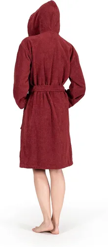 Vista 3 de NINE WEST Bata de baño de lujo con capucha para mujer, 100% algodón turco