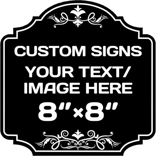 Vista 46 de Letreros metálicos personalizados de aluminio resistentes a la intemperie, texto e imagen personalizados, varios tamaños, peligro, jardín, puerta