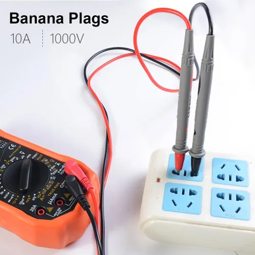 Vista 9 de Juego de cables de prueba de multímetro eléctrico con pinzas de cocodrilo, gancho de prueba, sondas de prueba, cables kit profesional 1000V 10A