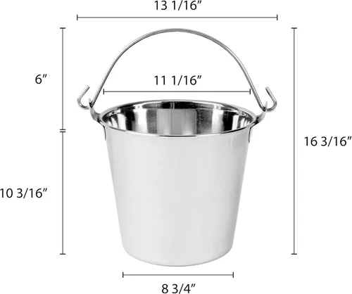 Vista 5 de TrueCraftware - Cubo de acero inoxidable de 13 cuartos de galón Balti- Servidor de buffet de alimentos para frutas y verduras, aperitivos, papas