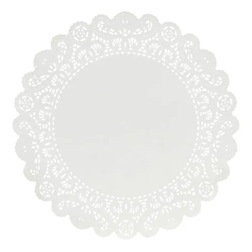 Vista 9 de Hygloss Doilies redondos de papel, 36 piezas, 6 pulgadas, tapabocas decorativos de encaje blanco, desechables y seguros de grado alimenticio