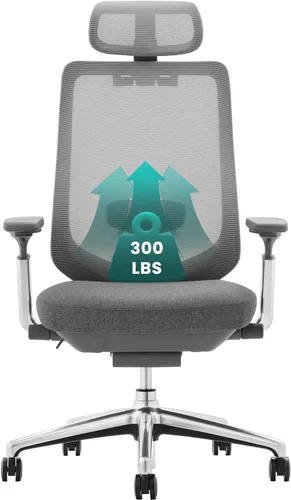 Vista 10 de COLAMY Silla de oficina ergonómica de malla, silla de escritorio ejecutiva de computadora con respaldo alto y reposacabezas ajustables y brazos 4D