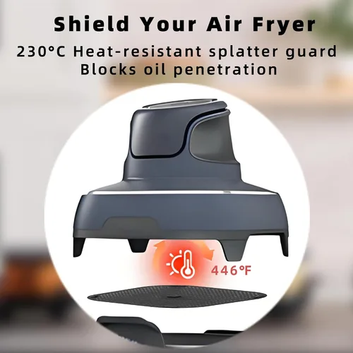 Vista 3 de Protector de silicona contra salpicaduras para freidora de aire Ninja FN101, alfombrilla de silicona resistente al calor para freidora de aire Ninja