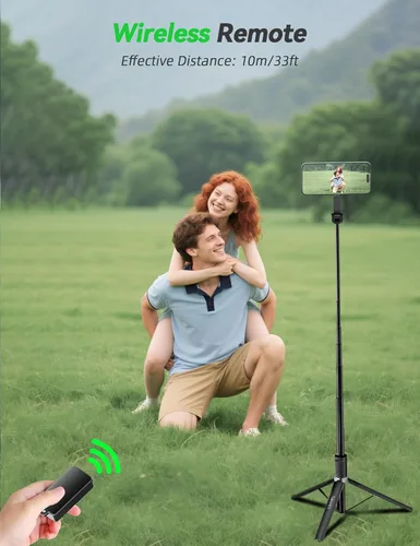 Vista 7 de Takerers Trípode magnético para selfie stick de 66 pulgadas para iPhone Magsafe, 360° de aluminio giratorio fuerte magnético para teléfono celular