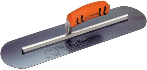 Vista 2 de Kraft Tool CF471PF Paleta redonda de acero azul con mango ProForm, 14 x 3 pulgadas
