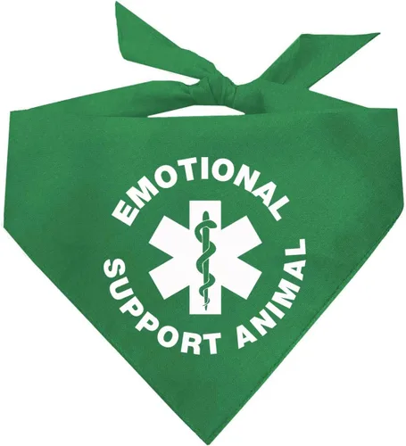 Vista 10 de Bandana para perro de apoyo emocional 100% algodón triángulo ajustable perro de servicio animal de trabajo asistencia negro, XS (209)