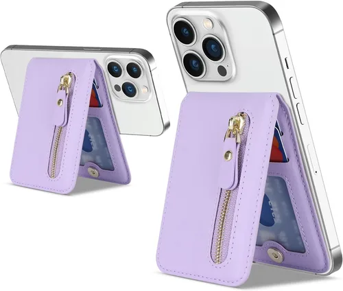Vista 11 de Cavor Compatible con Apple Magsafe Wallet con soporte ajustable, cartera magnética para iPhone 17/16 Pro Max/15/14 Plus/13/12 Magsafe - Tarjetero