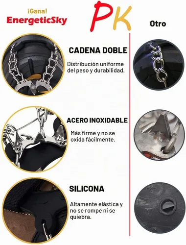 Vista 4 de Versión mejorada de crampones de tacos de hielo de tracción Walk, picos de acero inoxidable y silicona duradera, botas para senderismo en suelo