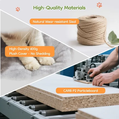 Vista 9 de Taoqimiao Árbol para gatos XXL de 79 pulgadas para gatos grandes, para gatos de gran tamaño, torre para gatos de varios niveles, 2 espaciosos