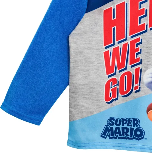 Vista 3 de Super Mario Conjunto de Pijama para Niños, Azul - Here We Go, Talla 8, Azul - Aquí vamos