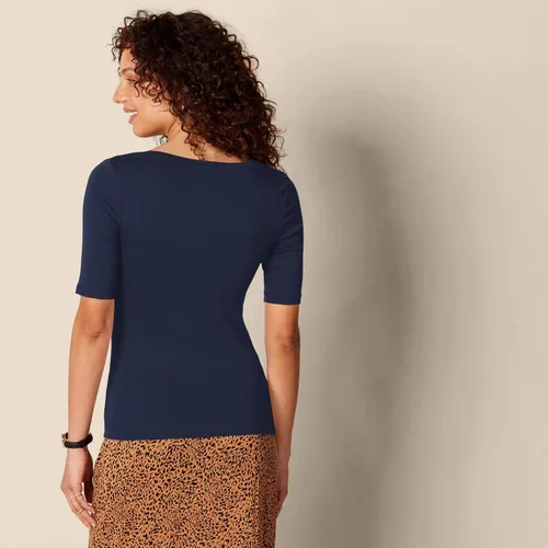 Vista 87 de Amazon Essentials - Camiseta de manga corta y cuello cuadrado para mujer