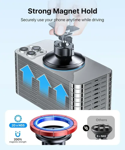 Vista 2 de andobil para Montura de Coche MagSafe [Ímpetu Más Fuerte] Soporte Magnético para Teléfono para Coche Vent 360 Ajustable Soporte Magnético