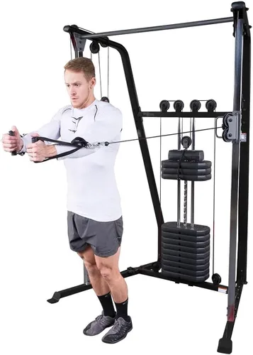 Vista 9 de Body-Solid Best Fitness - Máquina de cable de entrenamiento funcional, pilas de pesas de entrenamiento de cuerpo completo, ejercicio de pecho y Negro