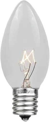 Vista 11 de Paquete de 25 bombillas de repuesto para cadena de luces de Navidad al aire libre C9 base E17/C9, 7 vatios Azul