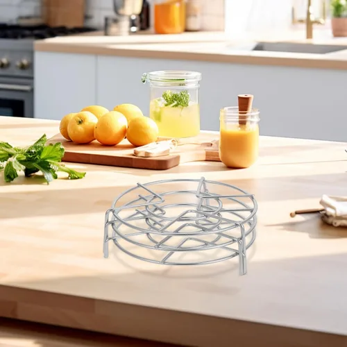 Vista 5 de 3pcs Stainless Steel Steamer Rack Set, Three-legged Pot Insert Elevates Food above Water, Silver Finish, Three Height Positions, Suitable for
