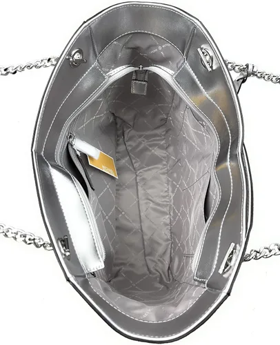 Vista 7 de Michael Kors Bolso de hombro con cadena de viaje grande (plata), plateado