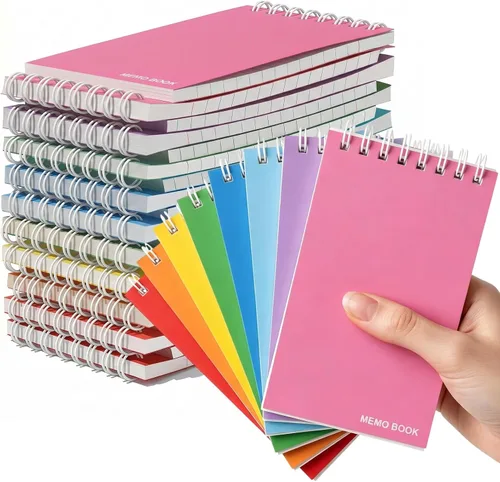 Vista 8 de Koogel Paquete de 6 cuadernos de bolsillo de 3 x 5 pulgadas, mini bloc de notas en espiral encuadernado en la parte superior, blocs de notas