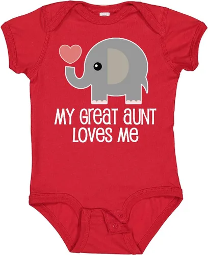 Vista 10 de inktastic Body para bebé Great Aunt Loves Me Elefante 0040 Negro