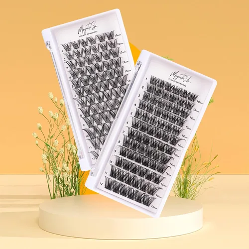Vista 7 de Extensiones de pestañas en racimo, 72 racimos de pestañas individuales, extensiones de pestañas postizas, kit de extensión de pestañas para colocar