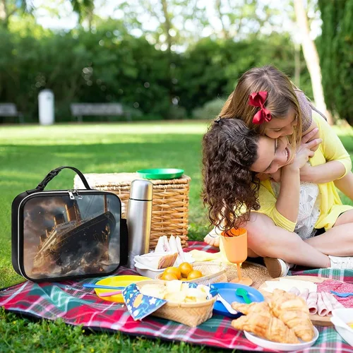 Vista 6 de Titanic - Bolsa de almuerzo para barco de crucero, a prueba de fugas, lindas impresiones con asa y bolsillo para mujeres y hombres, trabajo, picnic