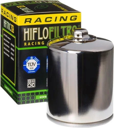 Vista 4 de HiFloFiltro HF170CRC-2 - Filtro de aceite cromado RC de alto rendimiento prémium, paquete de 2