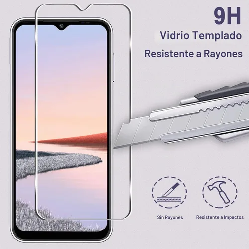 Vista 3 de Paquete de 3 + 3 protectores de pantalla para Galaxy A14 5G + protector de lente de cámara, dureza 9H, resistente a los arañazos, fácil instalación