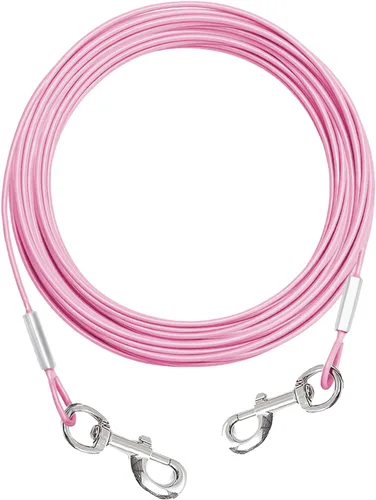 Vista 8 de Cable de amarre para perros, cable de 10 pies para perros, cable de amarre para perros pequeños de hasta 60 libras, correa para perros para patio