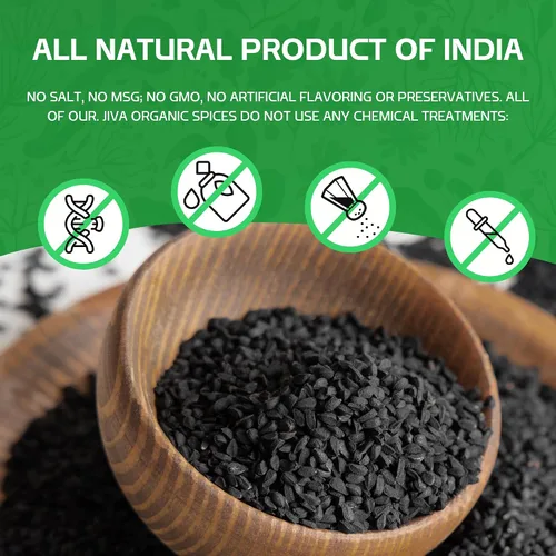 Vista 6 de Jiva, Kalonji orgánico USDA (semilla negra, neguilla, comino negro); 7 oz